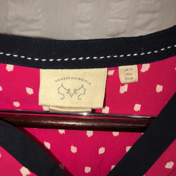 Anthro Vanessa Virginia High Low Pink Blouse - Picture 3 of 6